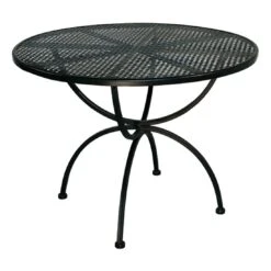 MBM Romeo Gartentisch Ø100 Cm Schmiedeeisen Marone Antik