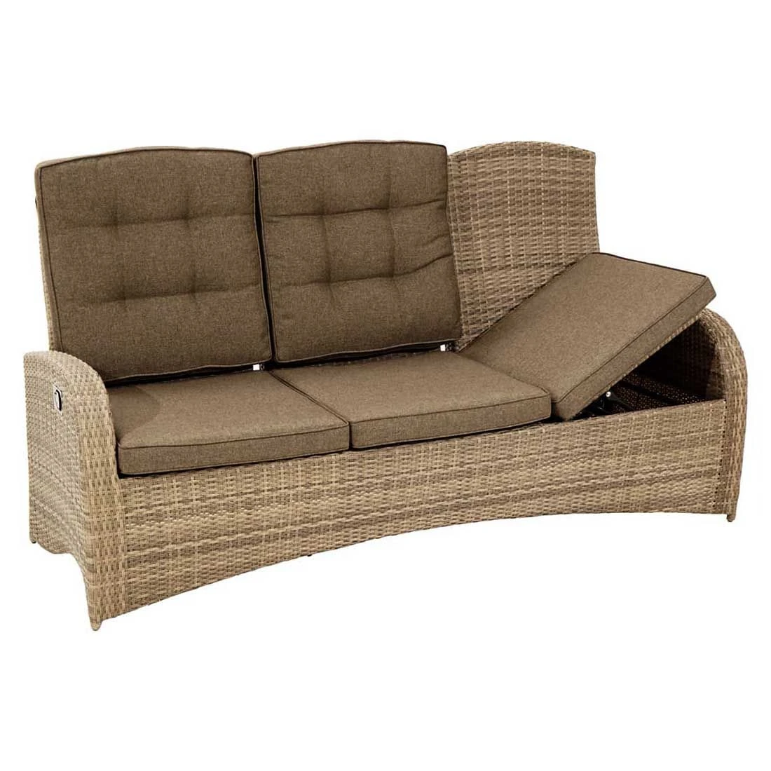 Ploß Rabida Comfort Gartenbank Geflecht Champagner/Savanna 2 Ploß Rabida Comfort Gartenbank Geflecht Champagner/Savanna – Bild 2