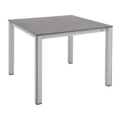 MWH Elements Gartentisch 90x90 Cm Aluminium/Creatop Basic Silber/Grau