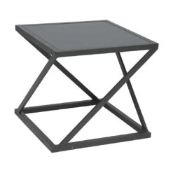 Stern Jackie Beistelltisch 50x50x46cm Aluminium/Glas Anthrazit