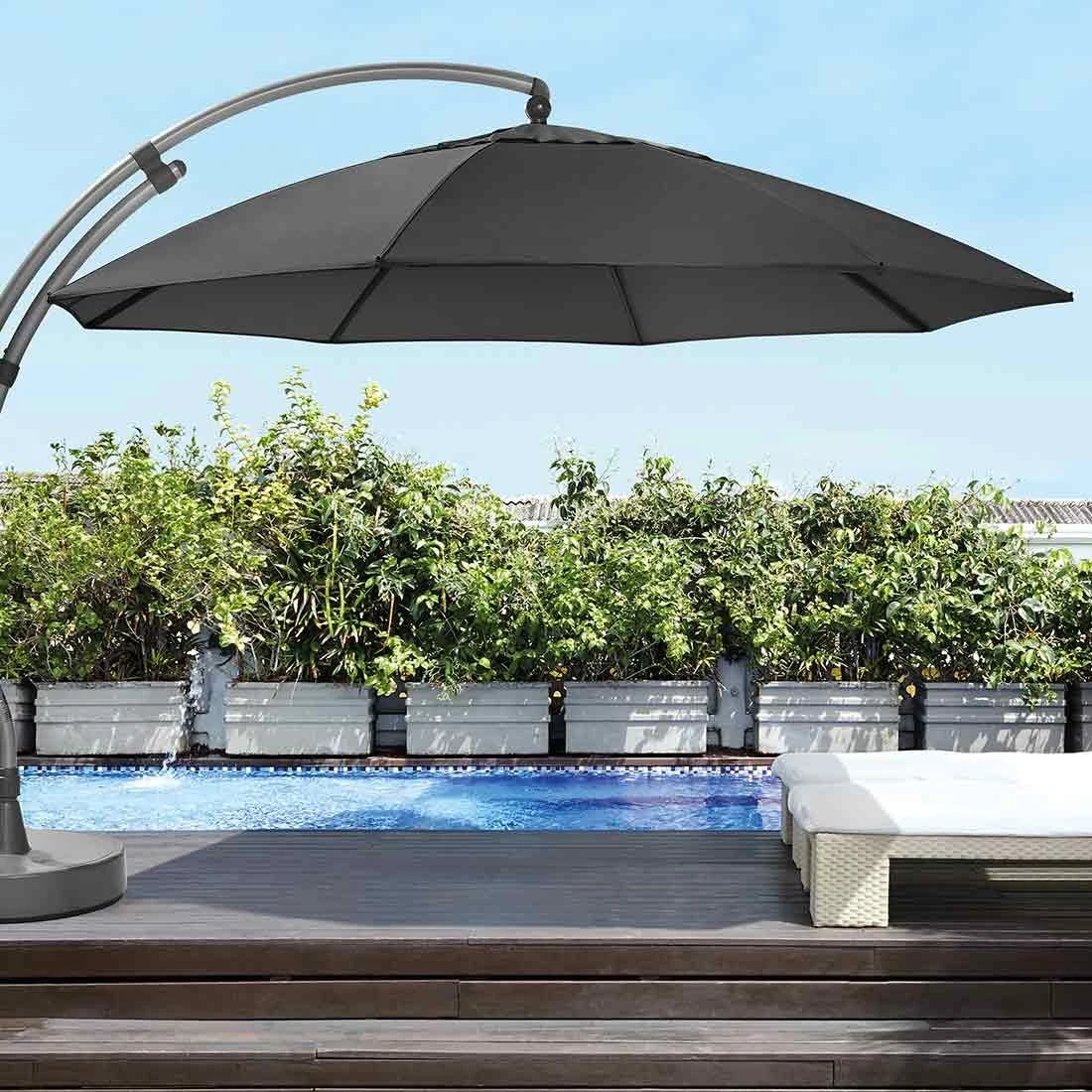 Sun Garden Easy Sun Ampelschirm Ø375 Cm Aluminium Silber/Anthrazit 2 Sun Garden Easy Sun Ampelschirm Ø375 Cm Aluminium Silber/Anthrazit – Bild 2