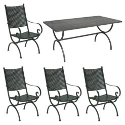 MBM Romeo Elegance Gartenmöbelset 5-teilig Mit Romeo Gartentisch 160x90cm Marone