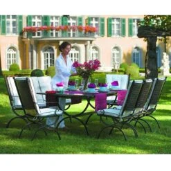 MBM Romeo Elegance Gartenmöbelset 5-teilig Mit Romeo Gartentisch 160x90cm Marone -Grün Raum 1076199 5