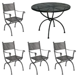 MBM Romeo Gartenmöbelset 5-teilig Mit Gartentisch Ø100cm Marone