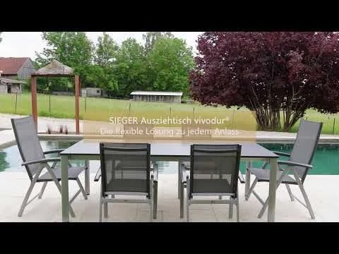 Sieger Ausziehtisch 165/225/285x95cm Aluminium/Vivodur Eisengrau/Schiefer Anthrazit 1 Sieger Ausziehtisch 165/225/285x95cm Aluminium/Vivodur Eisengrau/Schiefer Anthrazit