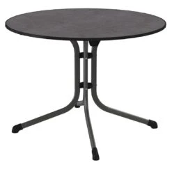 Sieger Boulevard Klapptisch Ø100cm Stahl/Vivodur Eisengrau/Schiefer Anthrazit
