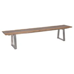 Zebra Unyx Gartenbank 220cm Edelstahl Teak Recycelt