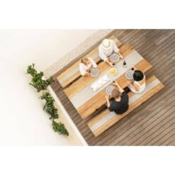 Zebra Unyx Gartenbank 220cm Edelstahl Teak Recycelt -Grün Raum 1090521 3