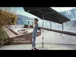 Doppler Expert Sonnenschirm Ø320cm Mit Kurbel Hellgrau