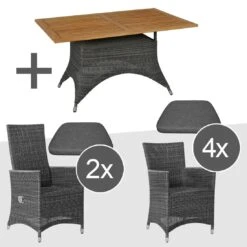 Zebra Status Dininggruppe 13-teilig Geflecht/Teak Anthrazit -Grün Raum 1091907 3