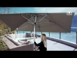 Doppler Expert Sonnenschirm 300x200cm Mit Kurbel Hellgrau