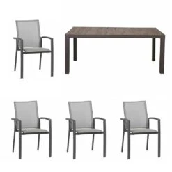 Siena Garden Velia, Silva Gartenmöbel-Set Anthrazit