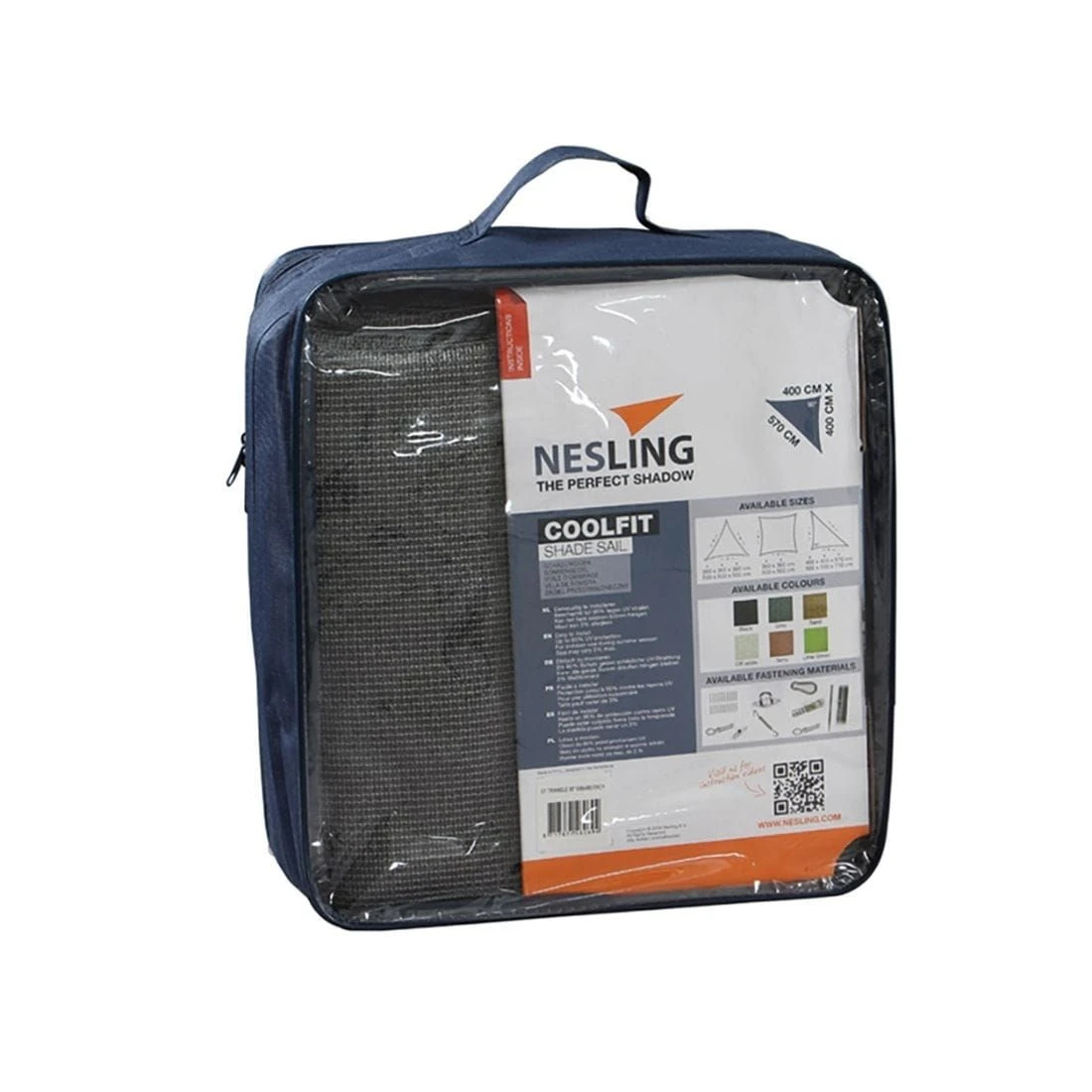 Nesling Coolfit Sonnensegel 3-Eck 400x400x570 Cm HDPE Grau 2 Nesling Coolfit Sonnensegel 3-Eck 400x400x570 Cm HDPE Grau – Bild 2