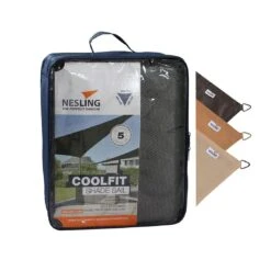 Nesling Coolfit Sonnensegel 3-Eck 500x500x500 Cm HDPE Grau -Grün Raum 1108319 4