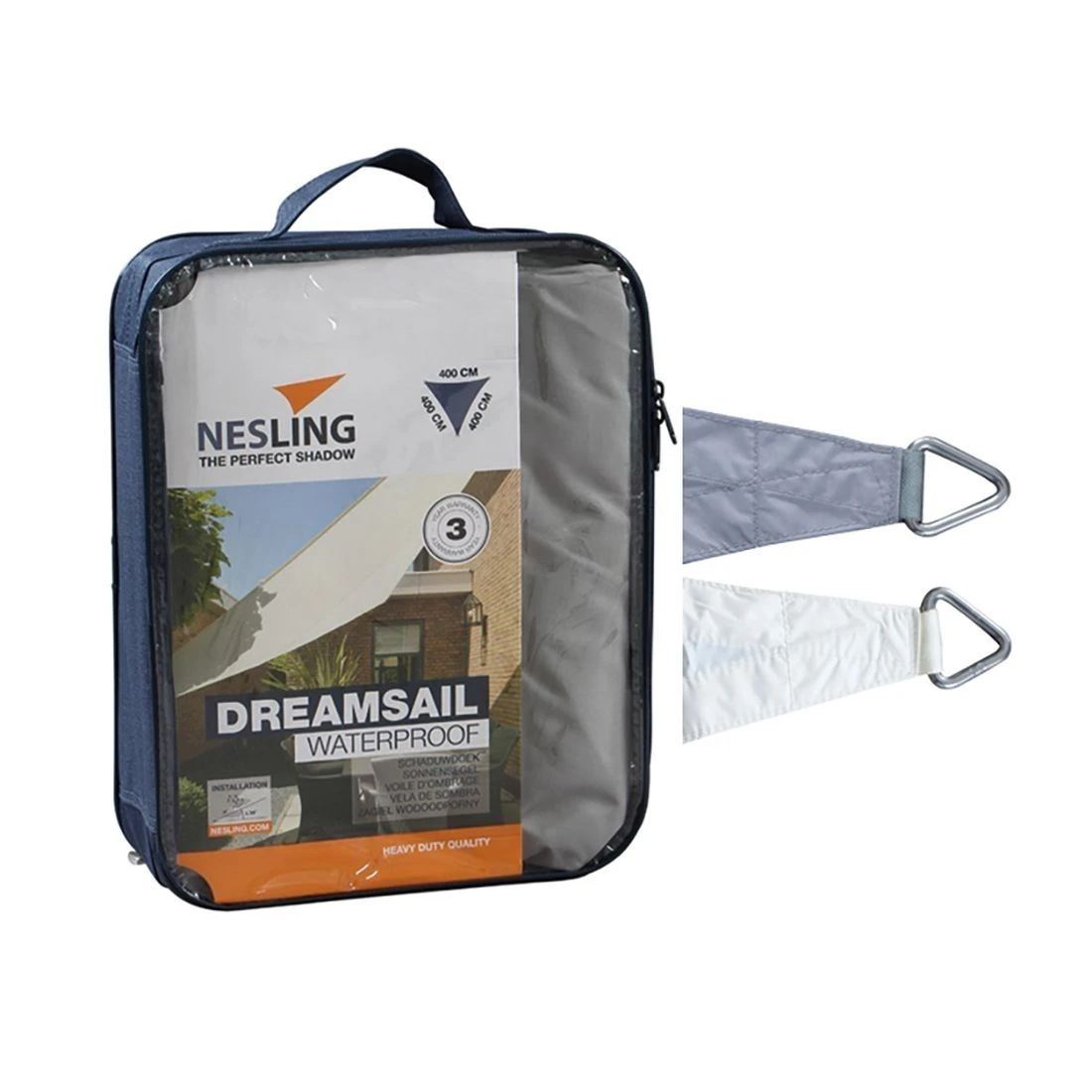 Nesling Dreamsail Sonnensegel 3-Eck 400x400 Cm Polyester Grau 3 Nesling Dreamsail Sonnensegel 3-Eck 400x400 Cm Polyester Grau – Bild 3