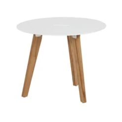 Siena Garden Alba Beistelltisch Teak/Aluminium Weiß