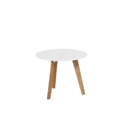 Siena Garden Alba Beistelltisch Ø50x40cm Teak/Aluminium Weiß -Grün Raum 1118252 3