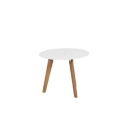 Siena Garden Alba Beistelltisch Ø50x40cm Teak/Aluminium Weiß -Grün Raum 1118252 5