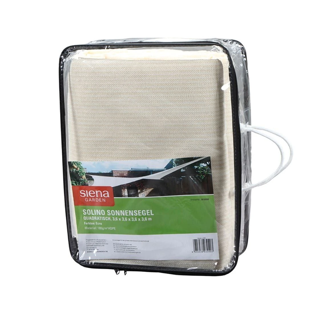 Siena Garden Solino Sonnensegel Quadratisch 360 Cm HDPE Ecru 2 Siena Garden Solino Sonnensegel Quadratisch 360 Cm HDPE Ecru – Bild 2