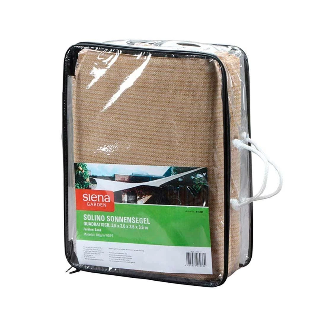 Siena Garden Solino Sonnensegel Quadratisch 360 Cm HDPE Sand 2 Siena Garden Solino Sonnensegel Quadratisch 360 Cm HDPE Sand – Bild 2