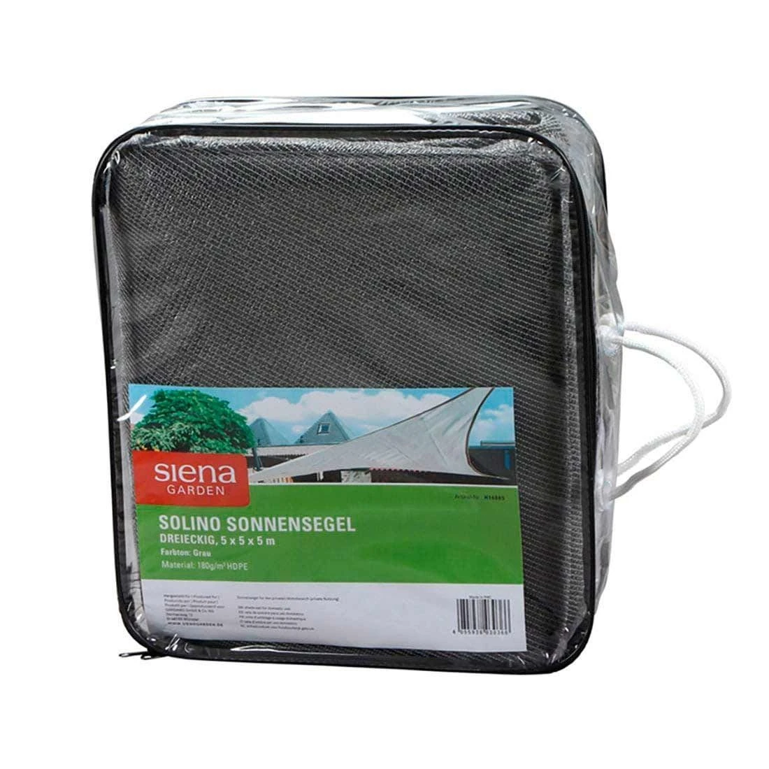 Siena Garden Solino Sonnensegel 3-eckig 500 Cm HDPE Grau 2 Siena Garden Solino Sonnensegel 3-eckig 500 Cm HDPE Grau – Bild 2