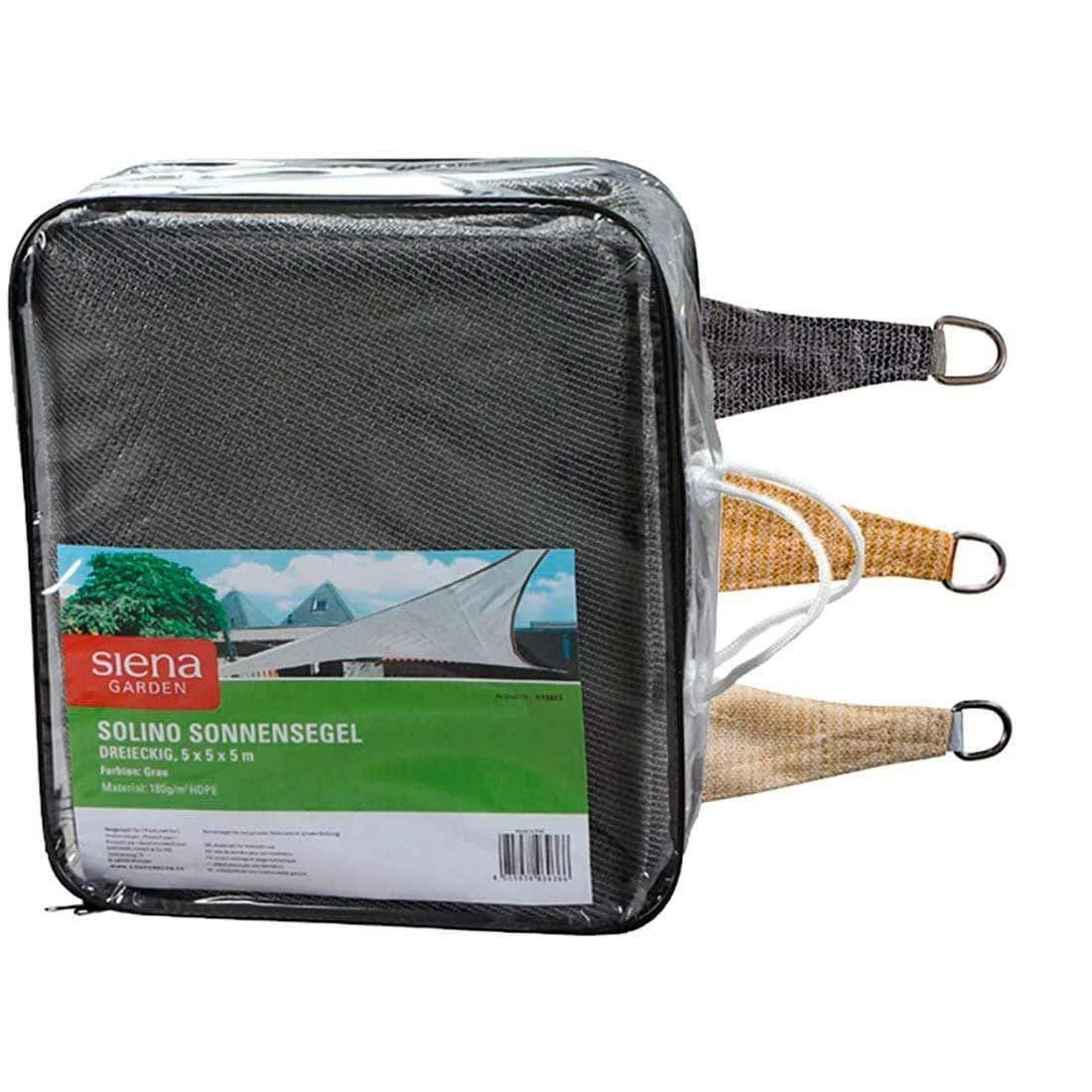 Siena Garden Solino Sonnensegel 3-eckig 500 Cm HDPE Grau 4 Siena Garden Solino Sonnensegel 3-eckig 500 Cm HDPE Grau – Bild 4