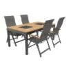 OUTLIV. Davos Gartenmöbelset 5-teilig Klappsessel Mit Linz Ausziehtisch 180/240x100 Cm Anthrazit/Grau