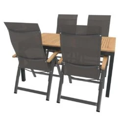 OUTLIV. Davos Gartenmöbelset 5-teilig Klappsessel Mit Alpha Ausziehtisch 150/210x90 Cm Anthrazit/Grau -Grün Raum 1173648 3