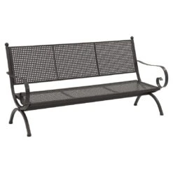 MBM Romeo Lounge Bank Gartenbank Schmiedeeisen Marone Antik