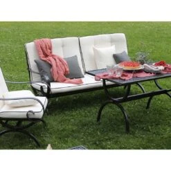 MBM Romeo Lounge Bank Gartenbank Schmiedeeisen Marone Antik -Grün Raum 1180743 6