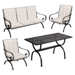 MBM Romeo Gartenmöbel-Set 4-tlg. Schmiedeeisen Marone Antik -Grün Raum 1181051 8