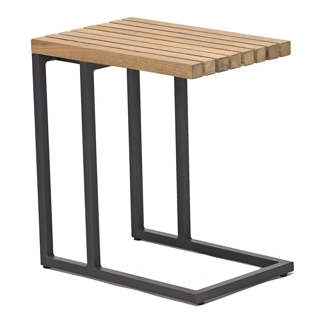 Zebra Fly Beistelltisch 30x45cm Aluminium/Teak Graphit/Teak 1 Zebra Fly Beistelltisch 30x45cm Aluminium/Teak Graphit/Teak