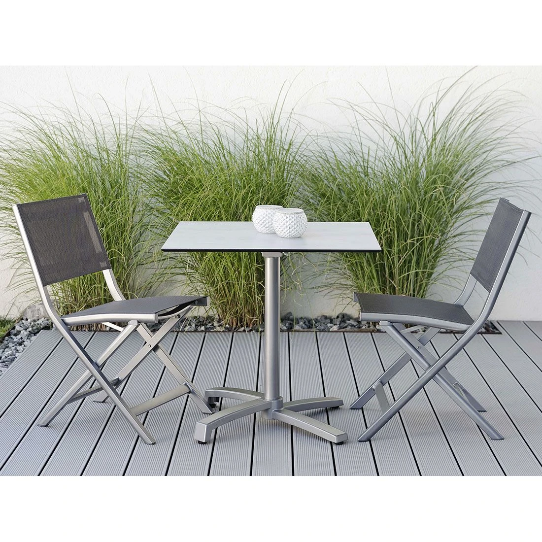 Stern Livorno Gartentisch-Gestell 80x80cm Aluminium Graphit 6 Stern Livorno Gartentisch-Gestell 80x80cm Aluminium Graphit – Bild 6