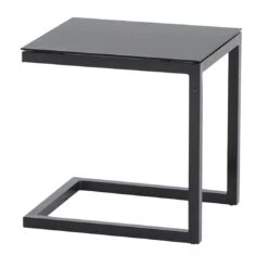 Siena Garden Mirena Beistelltisch Aluminium/Glas 42x35x43cm Anthrazit
