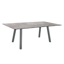 Stern Interno Gartentisch 180x100cm Aluminium Vierkantrohr/Silverstar 2.0 Anthrazit/Metallic Grau