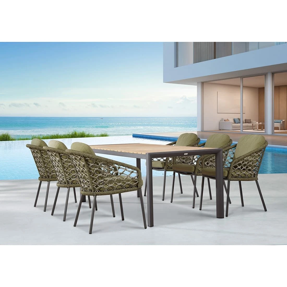 Best Mali Gartenmöbel-Set 7-tlg. Anthrazit/Grün-Melange 1 Best Mali Gartenmöbel-Set 7-tlg. Anthrazit/Grün-Melange