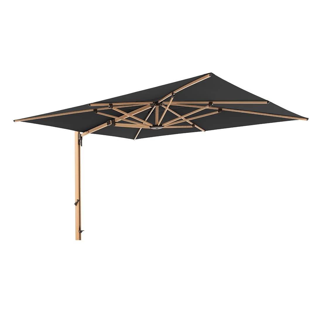 Doppler Alu-Wood Ampelschirm 400x300cm Holzoptik/Alu Anthrazit 2 Doppler Alu-Wood Ampelschirm 400x300cm Holzoptik/Alu Anthrazit – Bild 2