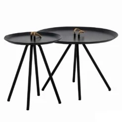 Apple Bee Elle Beistelltisch 2er-Set Aluminium Schwarz