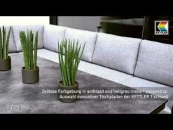 Kettler Ocean Skid Modular Beistelltisch Aluminium/Olefin Inkl. Kissen Anthrazit/Hellgrau Meliert