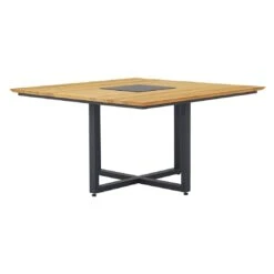 Zebra Quadux Tisch 140x140 Cm Aluminium/Teak Recycelt Graphit/Natur