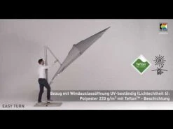 Kettler Easy Turn Ampelschirm Ø330cm Aluminium/Polyester Silber/Charcoal