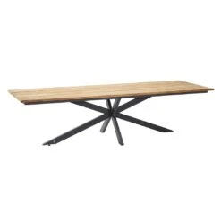 4Seasons Robusto Gartentisch 220x95cm Aluminium/Teak Anthrazit/Teak