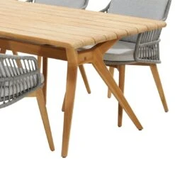 4Seasons Sempre Gartenmöbelset 7-tlg. Mit Tisch 240x100cm Hellgrau/Natur -Grün Raum 4seasons sempre gartenmoebelset 7 tlg mit tisch 240x100cm 1412370 3