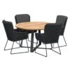 4Seasons Wing Gartenmöbelset 5-tlg. Mit Tisch Ø130cm Anthrazit/Natur