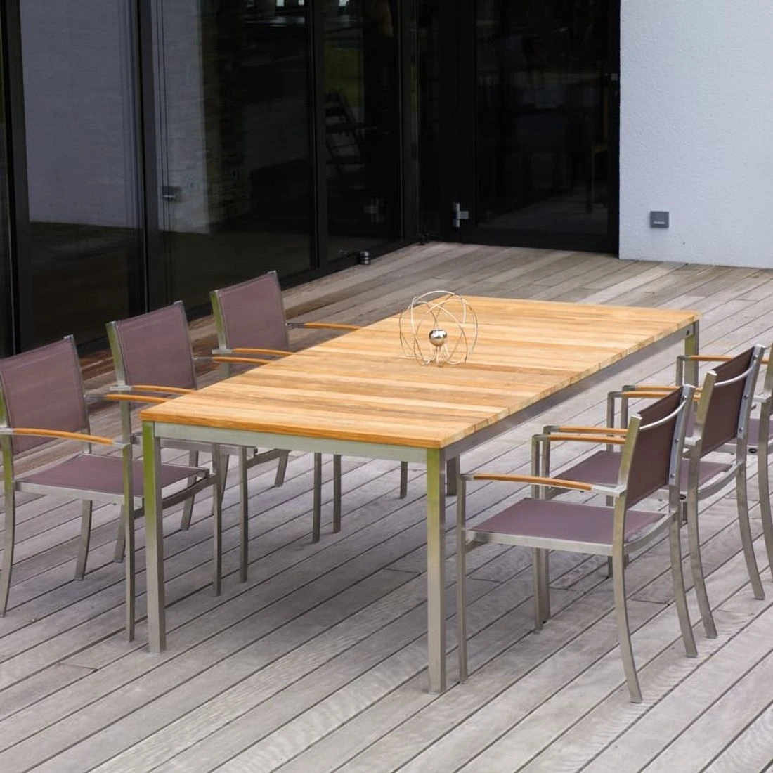 Zebra Naxos Gartentisch 180x100 Cm Edelstahl/Teak Teak Recycelt 2 Zebra Naxos Gartentisch 180x100 Cm Edelstahl/Teak Teak Recycelt – Bild 2