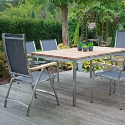 Zebra Naxos Gartentisch 180x100 Cm Edelstahl/Teak Teak Recycelt 5 Zebra Naxos Gartentisch 180x100 Cm Edelstahl/Teak Teak Recycelt -Grün Raum 664315 3