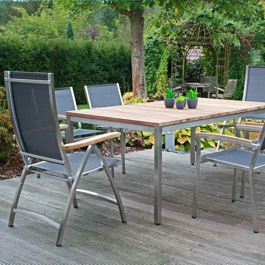 Zebra Naxos Gartentisch 180x100 Cm Edelstahl/Teak Teak Recycelt 3 Zebra Naxos Gartentisch 180x100 Cm Edelstahl/Teak Teak Recycelt – Bild 3