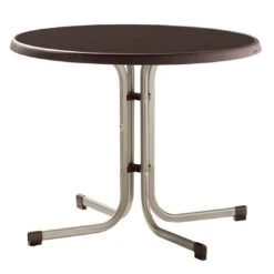 Sieger Boulevard Klapptisch Ø86 Cm Stahl/Mecalit Champagner/Schiefer Mocca