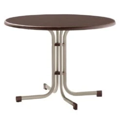Sieger Boulevard Klapptisch Ø100 Cm Stahl/Mecalit Champagner/Schiefer Mocca
