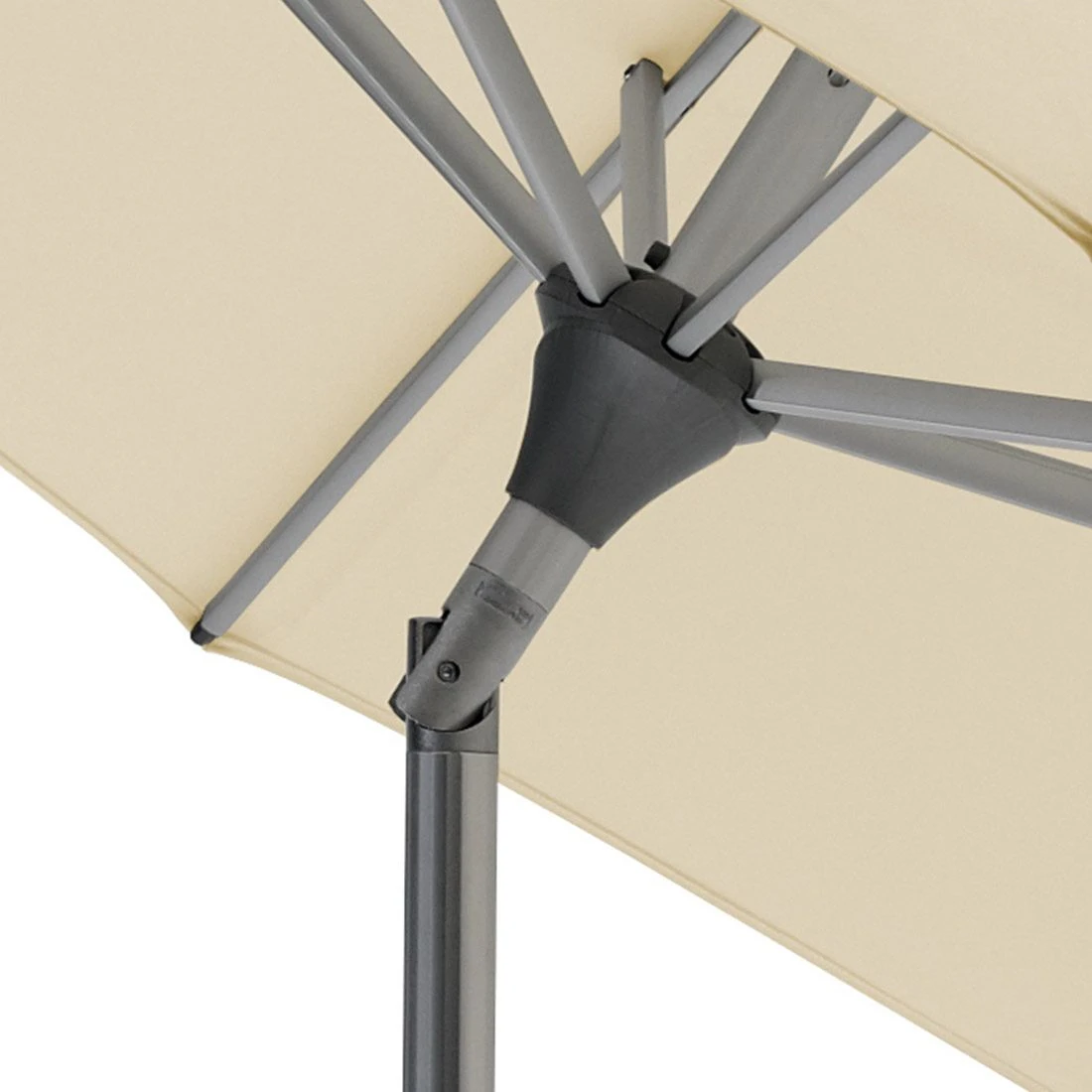 Glatz Alu Twist Mittelstockschirm 240x240cm Eggshell 3 Glatz Alu Twist Mittelstockschirm 240x240cm Eggshell – Bild 3